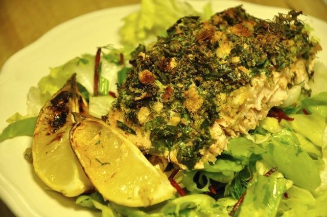 Herb crusted salmon
