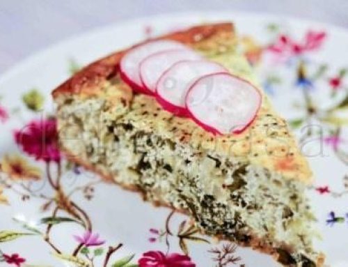 Cheesecake cu feta, zuchini, leurda si marar