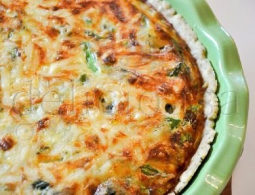 Quiche cu sparanghel, chorizo & Rocquefort