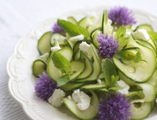 Carpaccio de zucchini & branza de capra si menta